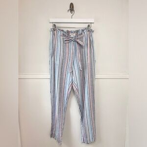 Beach Lunch Lounge Giavanna Marshmellow Stripe Linen Blend Pants